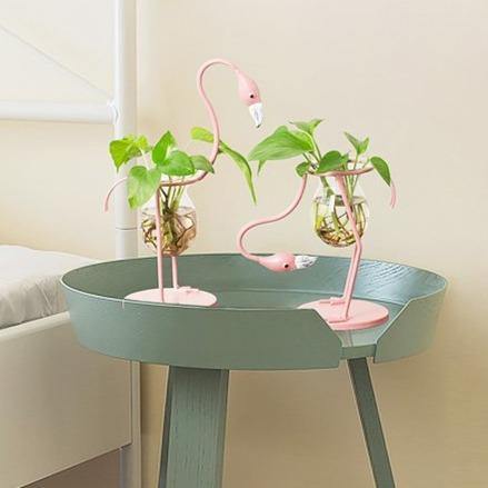 Flamingo Propagation Station with Glass Bulb Vase, view 5