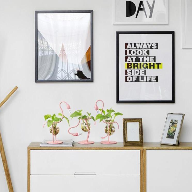 Flamingo Propagation Station with Glass Bulb Vase, view 7