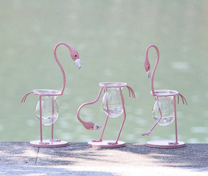 Flamingo Propagation Station with Glass Bulb Vase, view 12