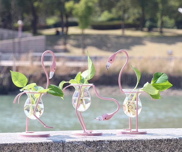 Flamingo Propagation Station with Glass Bulb Vase, view 10