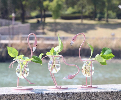 Flamingo Propagation Station with Glass Bulb Vase, view 10