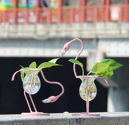Flamingo Propagation Station with Glass Bulb Vase, view 13