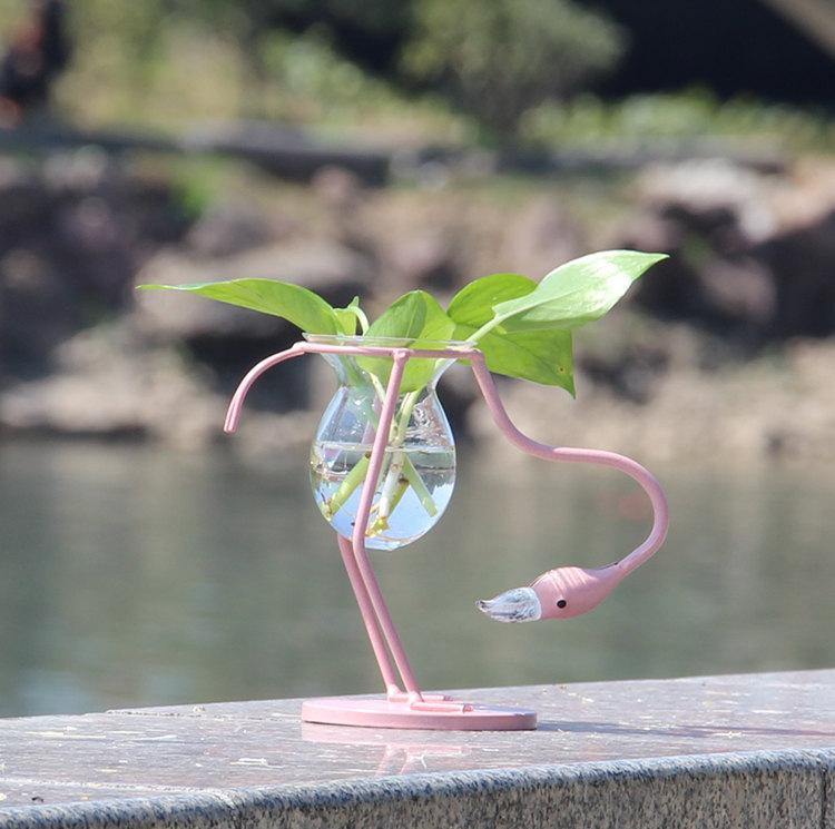 Flamingo Propagation Station with Glass Bulb Vase, view 14