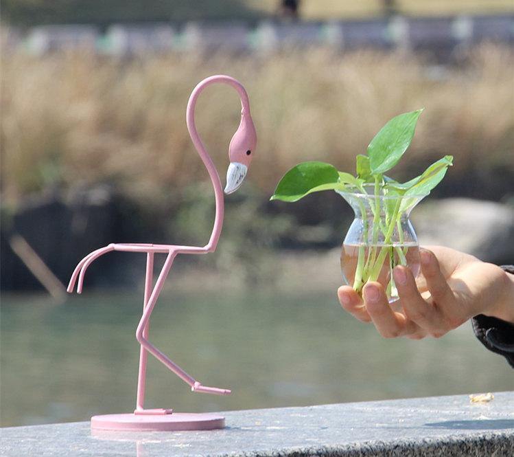 Flamingo Propagation Station with Glass Bulb Vase, view 11