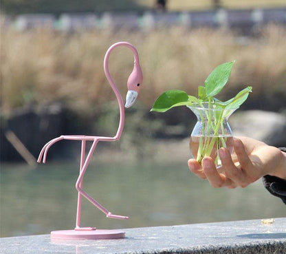 Flamingo Propagation Station with Glass Bulb Vase, view 11