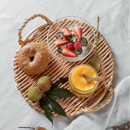 Woven Rattan Serving Tray, Round or Rectangular, view 6