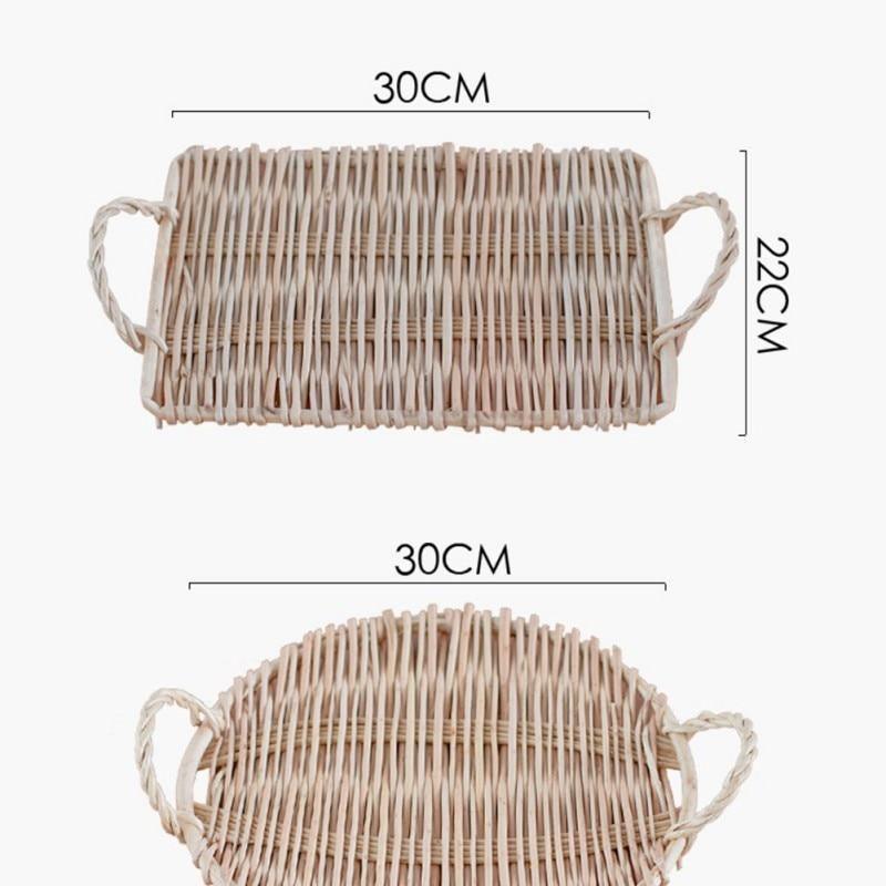 Woven Rattan Serving Tray, Round or Rectangular, view 19