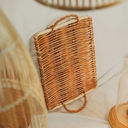 Woven Rattan Serving Tray, Round or Rectangular, view 8
