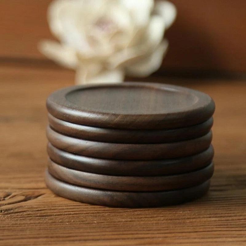 Pine Wood Coasters, Set of 6 with Wooden Holder, view 3