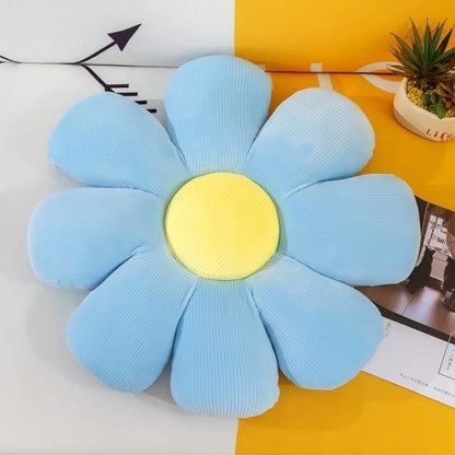 Flower Shaped Round Throw Pillow in Plush Cotton, view 6