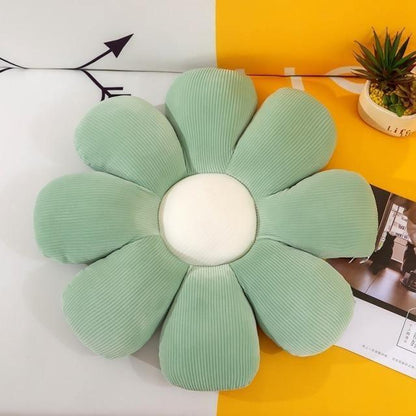 Flower Shaped Round Throw Pillow in Plush Cotton, view 9