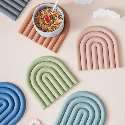 Rainbow Arch Silicone Coaster Mat, 5.9 in