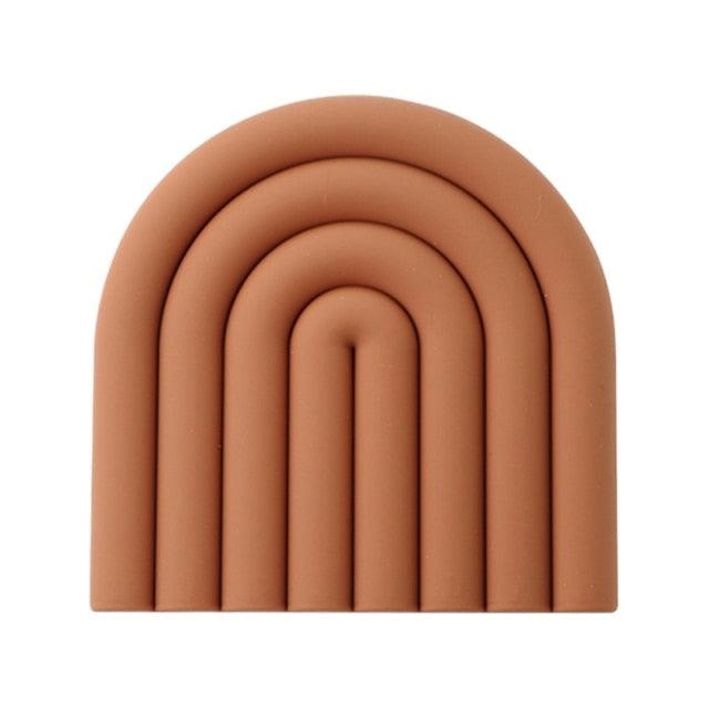 Rainbow Arch Silicone Coaster Mat, 5.9 in, view 5