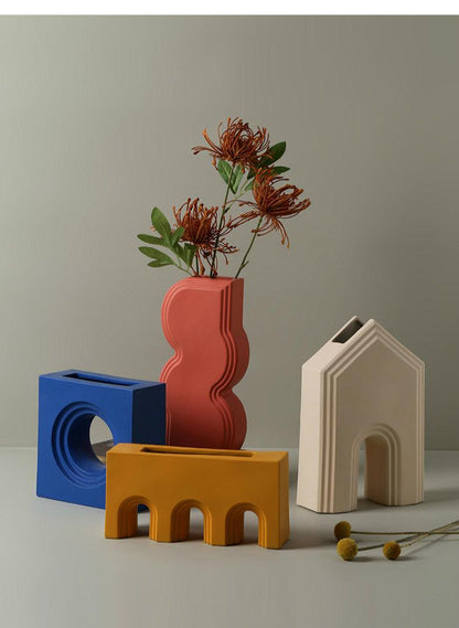 Architectural Ceramic Accent Vase, Eight Designs, view 13