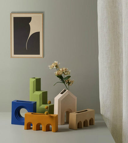 Architectural Ceramic Accent Vase, Eight Designs, view 15
