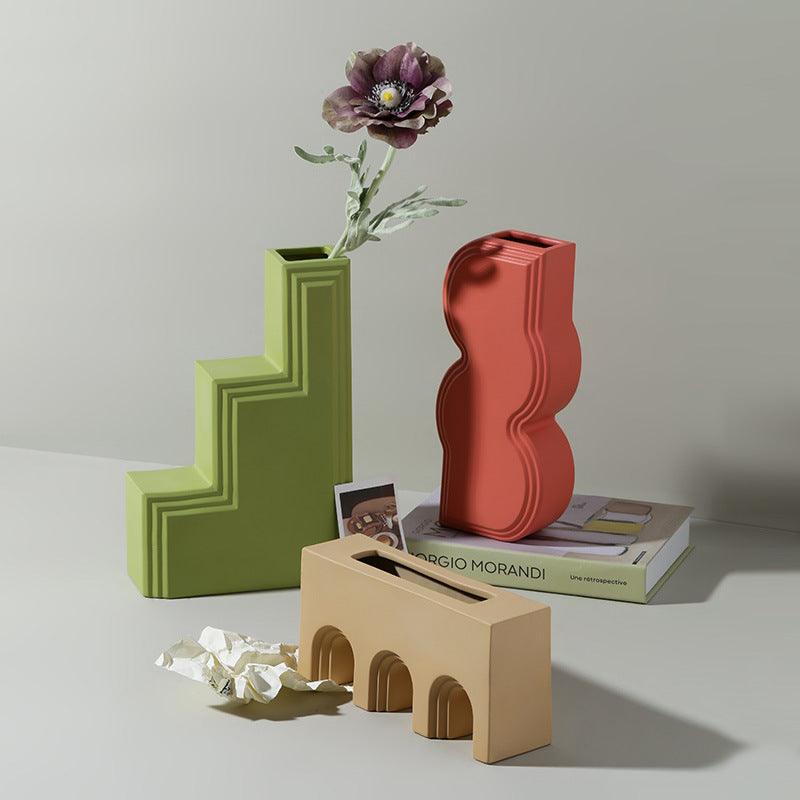 Architectural Ceramic Accent Vase, Eight Designs, view 2