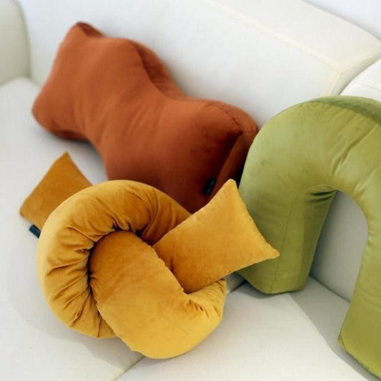 Velvet Retro Shape Cushions: U, Wave and Knot Strip