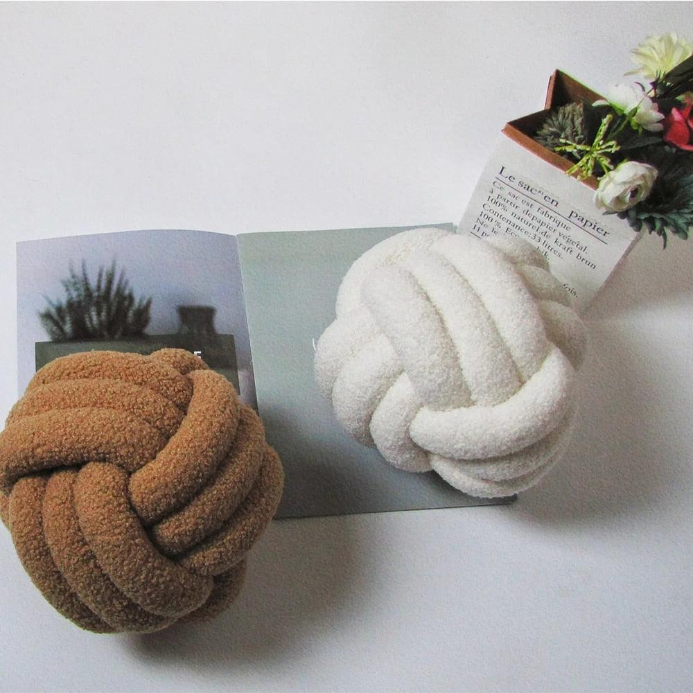 Braided Knot Cotton Fleece Throw Pillow, Two Sizes, view 5
