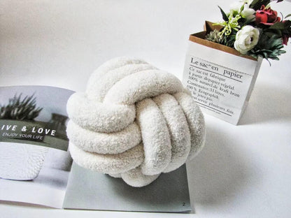 Braided Knot Cotton Fleece Throw Pillow, Two Sizes, view 7