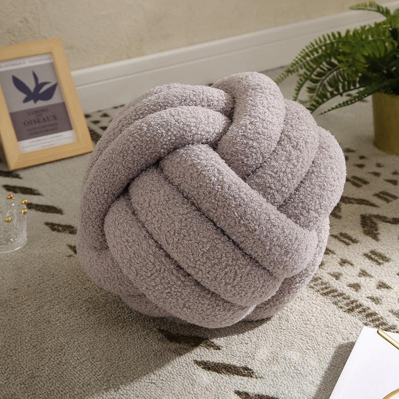 Braided Knot Cotton Fleece Throw Pillow, Two Sizes, view 3