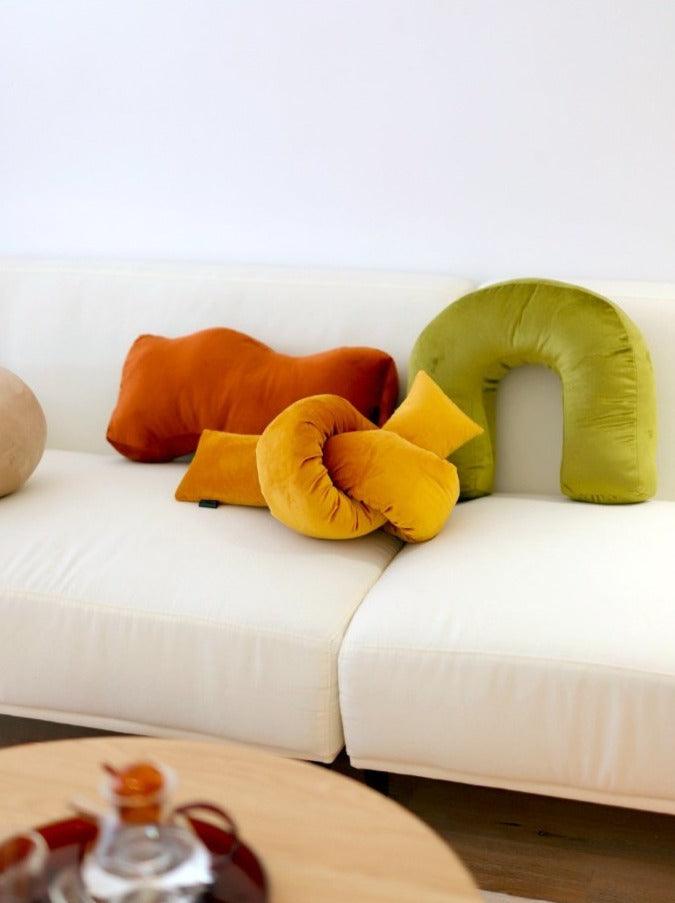 Velvet Retro Shape Cushions: U, Wave and Knot Strip, view 16