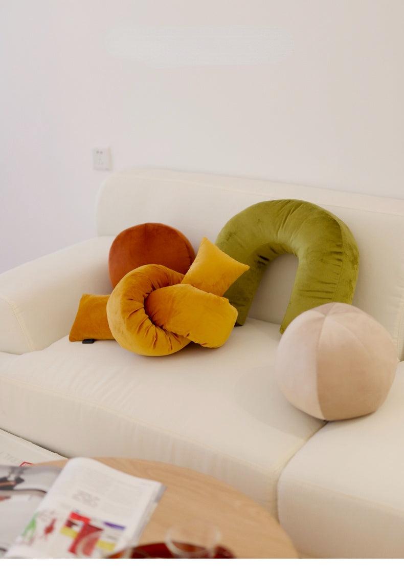 Velvet Retro Shape Cushions: U, Wave and Knot Strip, view 14