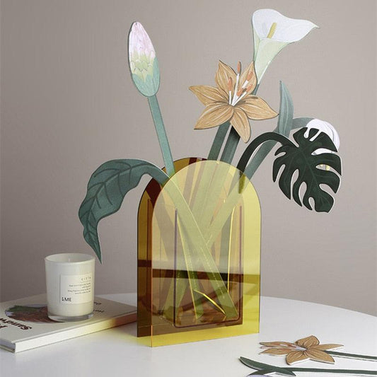 Paper Flower Bouquet, Six Double-Sided Cardstock Stems, view 2