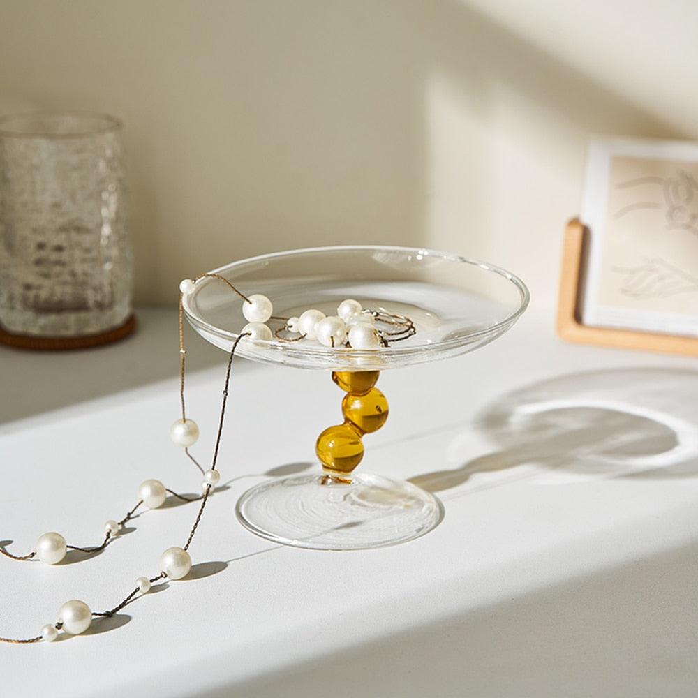 Tiered Glass Ring and Trinket Tray, 5 in