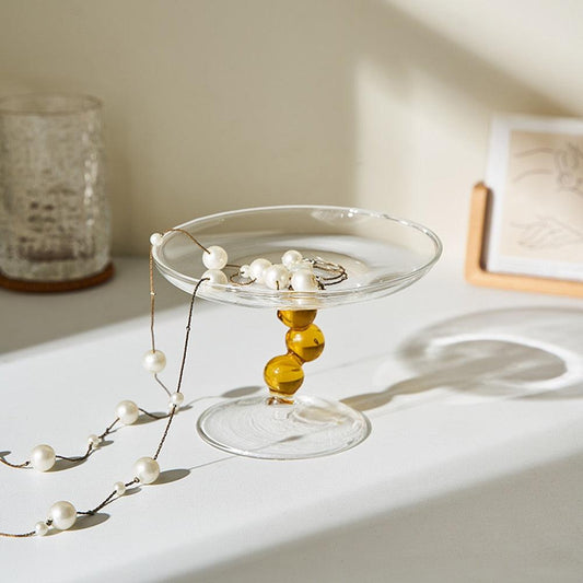 Tiered Glass Ring and Trinket Tray, 5 in