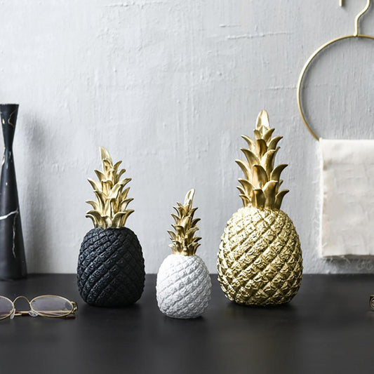 Glossy Resin Pineapple Ornament, Three Sizes
