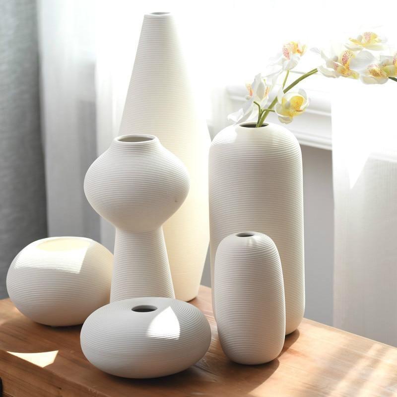 Off White Ceramic Vase, Six Shapes to Choose From