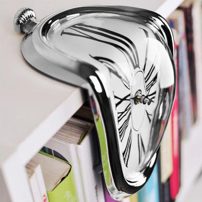Surrealist Melting Clock, Drapes Over a Shelf Edge, view 4