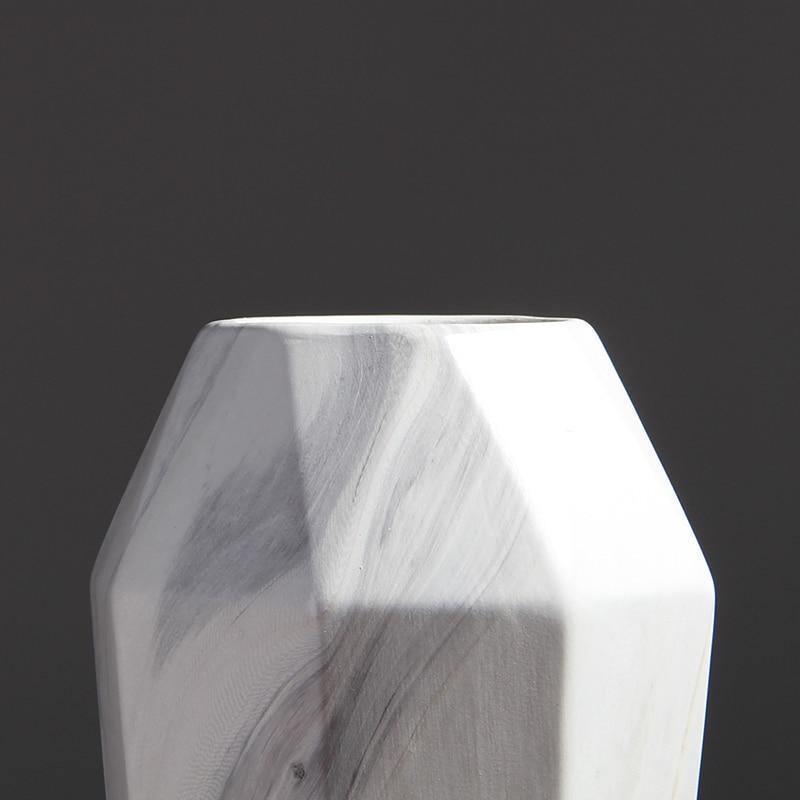 Faceted Ceramic Vases with a Marbled Finish, Five Sizes, view 15