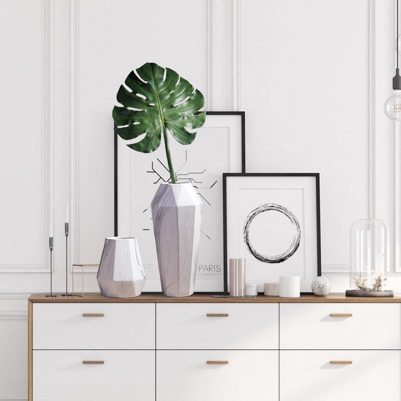 Faceted Ceramic Vases with a Marbled Finish, Five Sizes, view 2