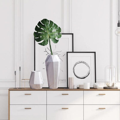 Faceted Ceramic Vases with a Marbled Finish, Five Sizes, view 2