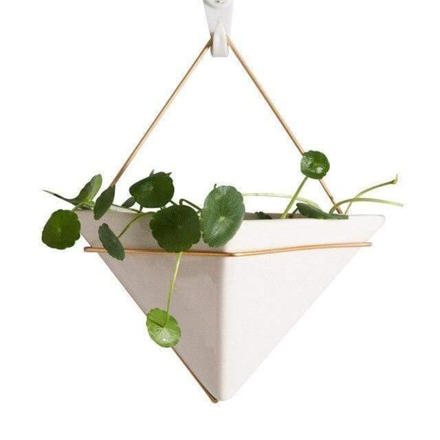 Hanging Geometric Wall Planter, Hexagon or Triangle, view 4