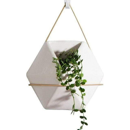 Hanging Geometric Wall Planter, Hexagon or Triangle, view 3
