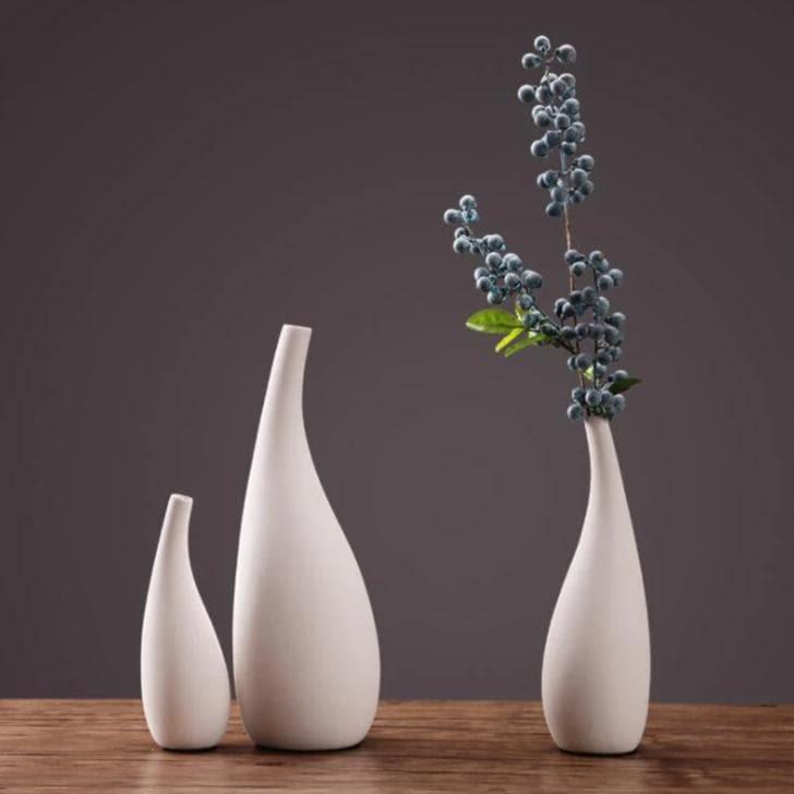 White Porcelain Water Drop Vase in Three Heights, view 6