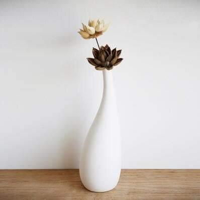 White Porcelain Water Drop Vase in Three Heights, view 5