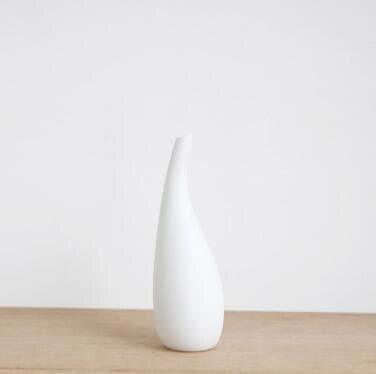 White Porcelain Water Drop Vase in Three Heights, view 4