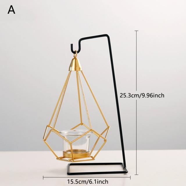 Geometric Iron Hanging Lantern for Tea Lights, view 12