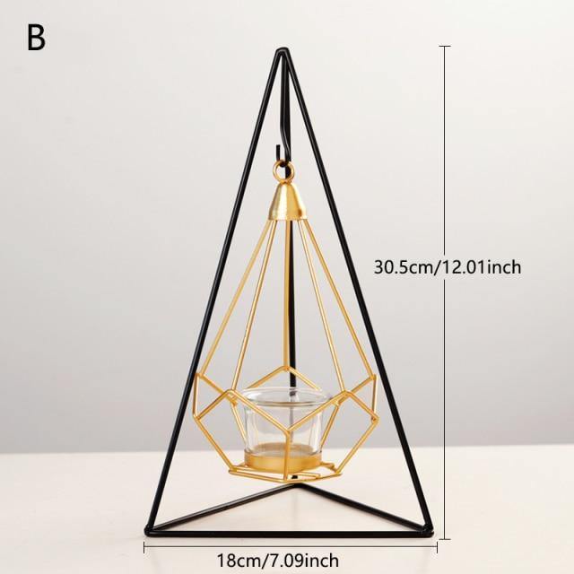 Geometric Iron Hanging Lantern for Tea Lights, view 19