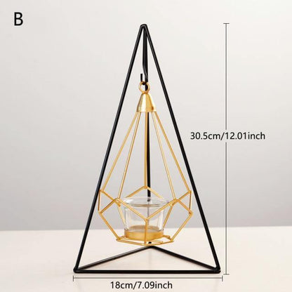 Geometric Iron Hanging Lantern for Tea Lights, view 19
