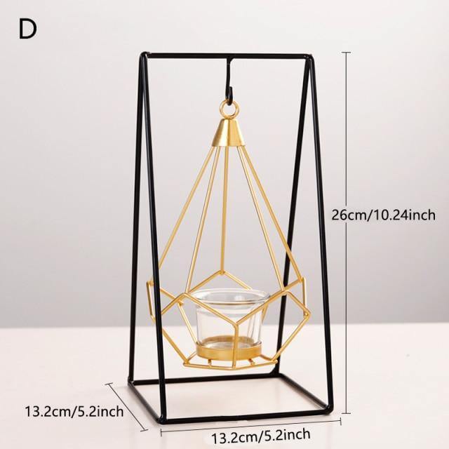 Geometric Iron Hanging Lantern for Tea Lights, view 16
