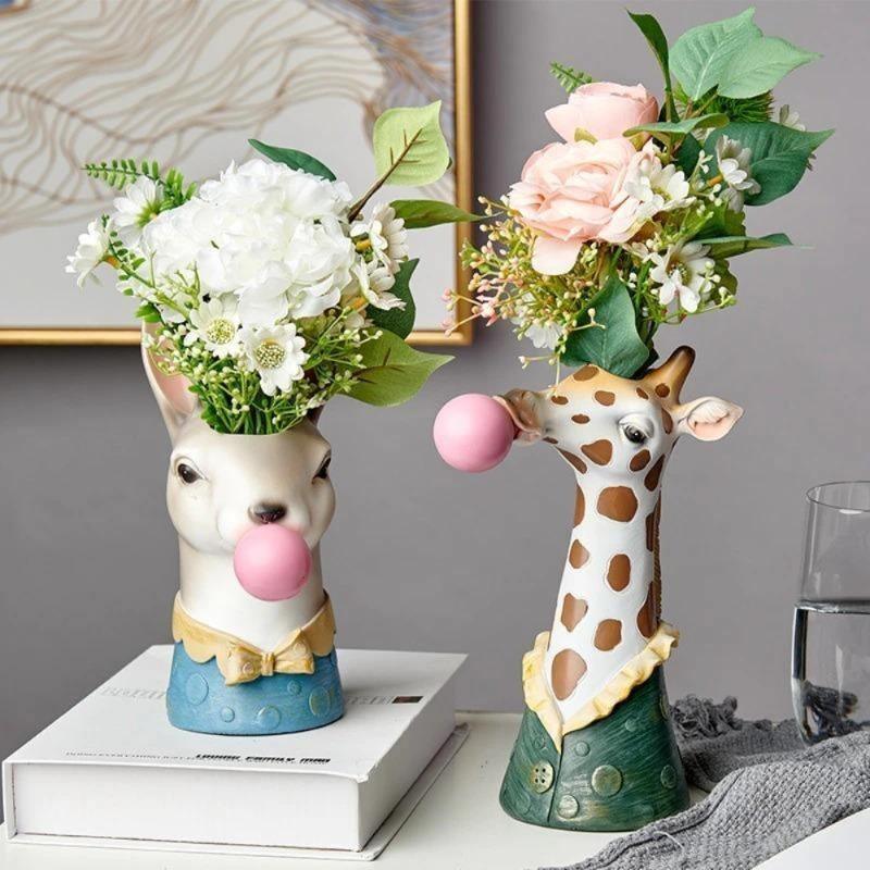 Bubblegum Animal Bust Vase in Five Styles, view 2