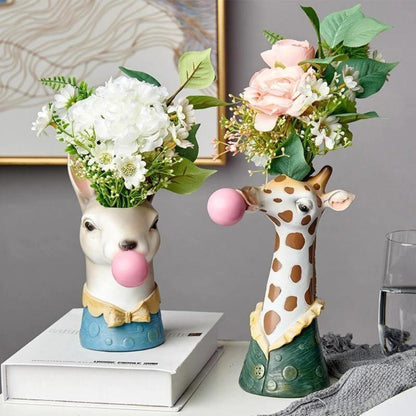 Bubblegum Animal Bust Vase in Five Styles, view 2
