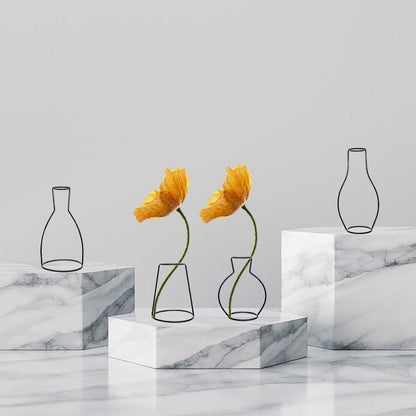 Minimal Iron Wire Vase Stand, Eight Styles, view 6