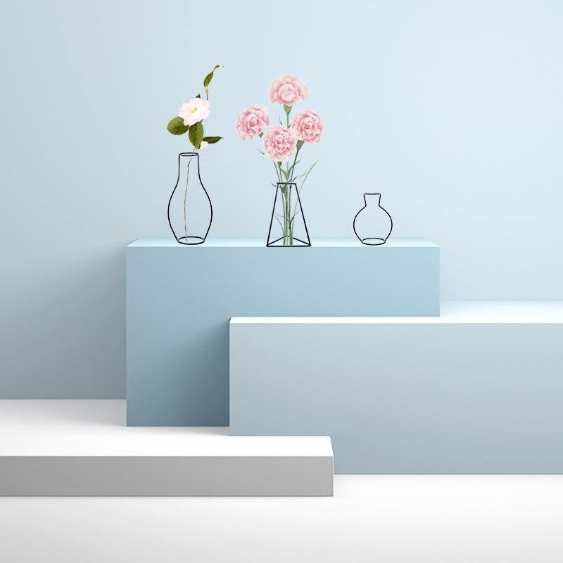 Minimal Iron Wire Vase Stand, Eight Styles, view 4