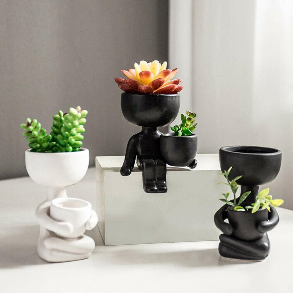 Little Person Ceramic Succulent Planter, Six Poses, view 3