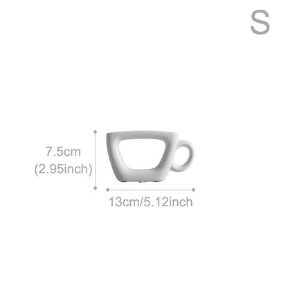 White Ceramic Vases: Teacup, Kettle and Pitcher, view 5